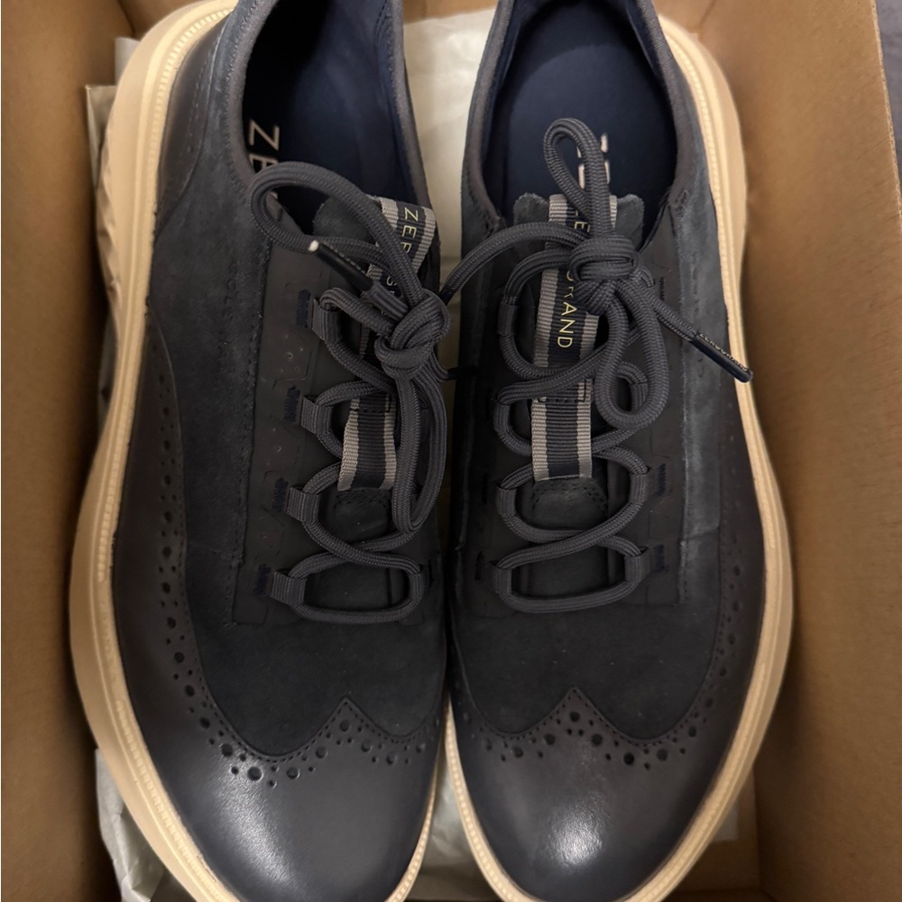 Cole Haan Men's Navy and Tan Chunky Shoes - Picture 2 of 4